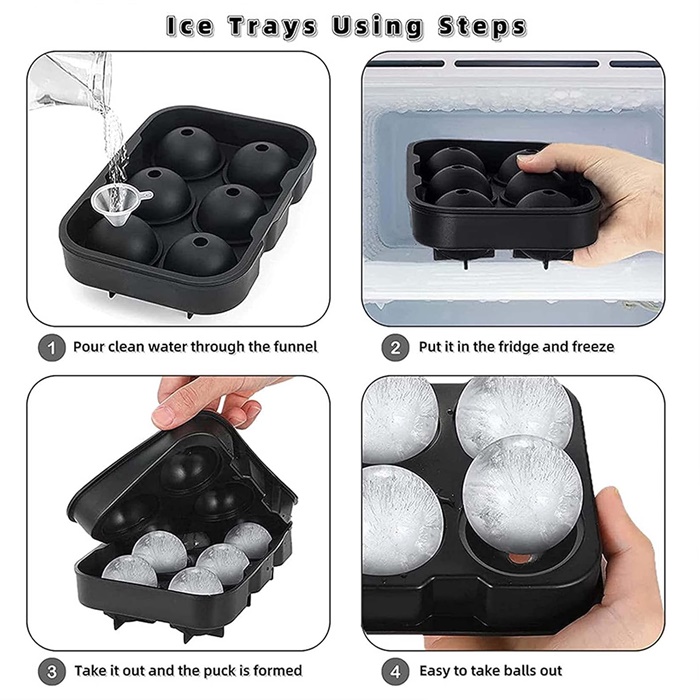 Buy Large Ice Cube Ball Mold Ice Tray Mold Safe Silicone Whiskey Round